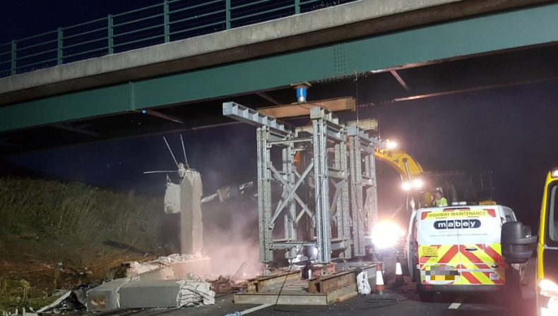Emergency motorway solution following bridge strike